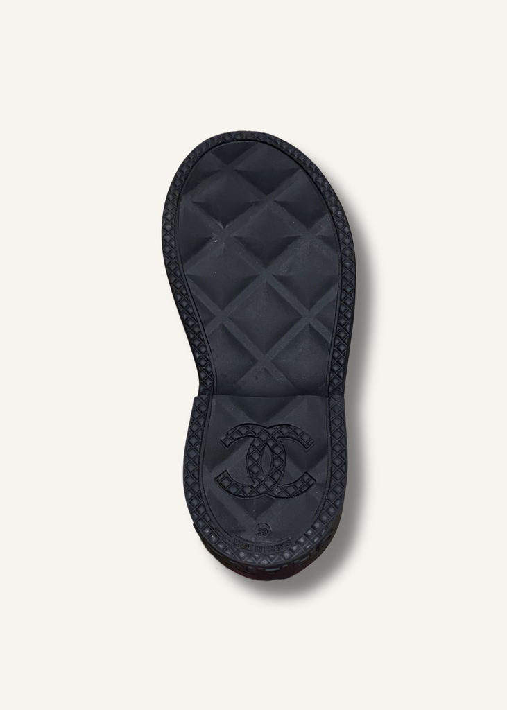 Chanel Black Caoutchouk CC Rainboots