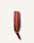 Gucci Red GG Supreme Monogram Embroidered Rainbow Zip Around Wallet