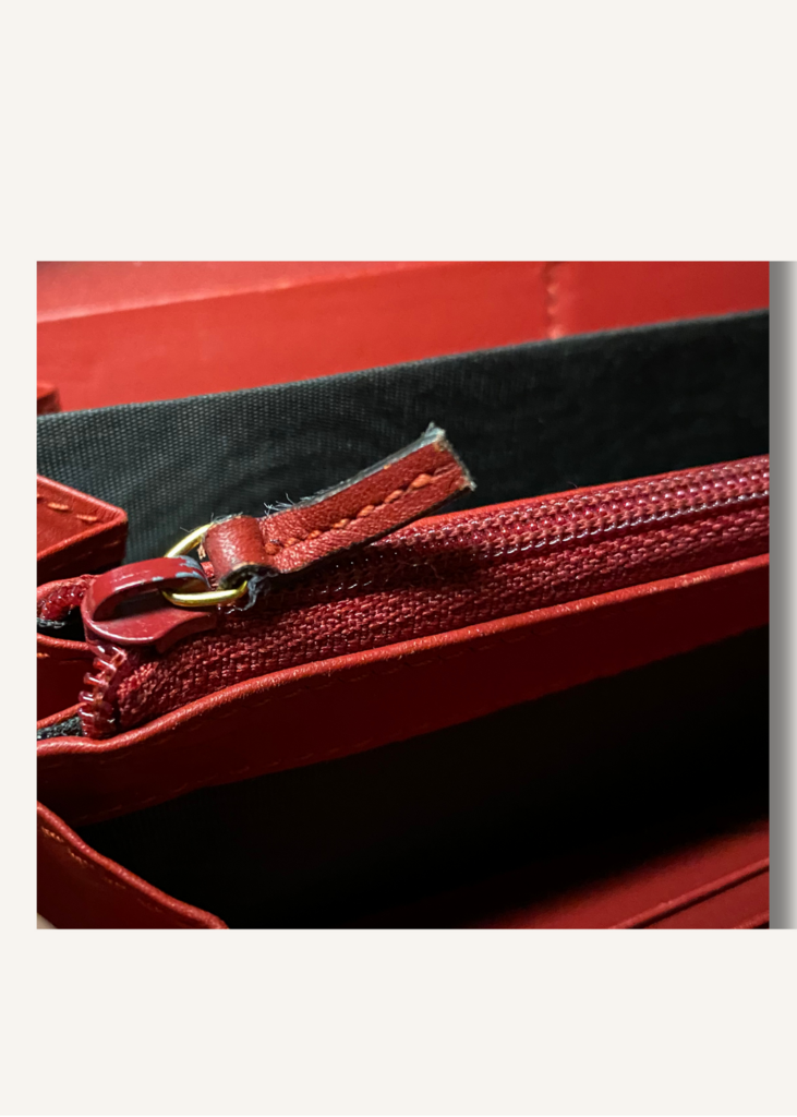 Gucci Red GG Supreme Monogram Embroidered Rainbow Zip Around Wallet