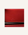 Gucci Red GG Supreme Monogram Embroidered Rainbow Zip Around Wallet