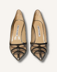 Manolo Blahnik Gotria Silver Specchio PVC BB Pumps
