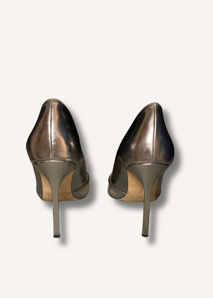 Manolo Blahnik Gotria Silver Specchio PVC BB Pumps