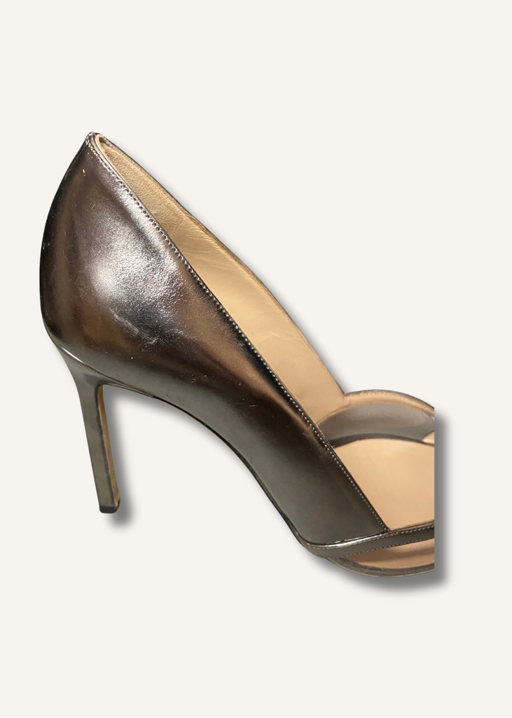 Manolo Blahnik Gotria Silver Specchio PVC BB Pumps