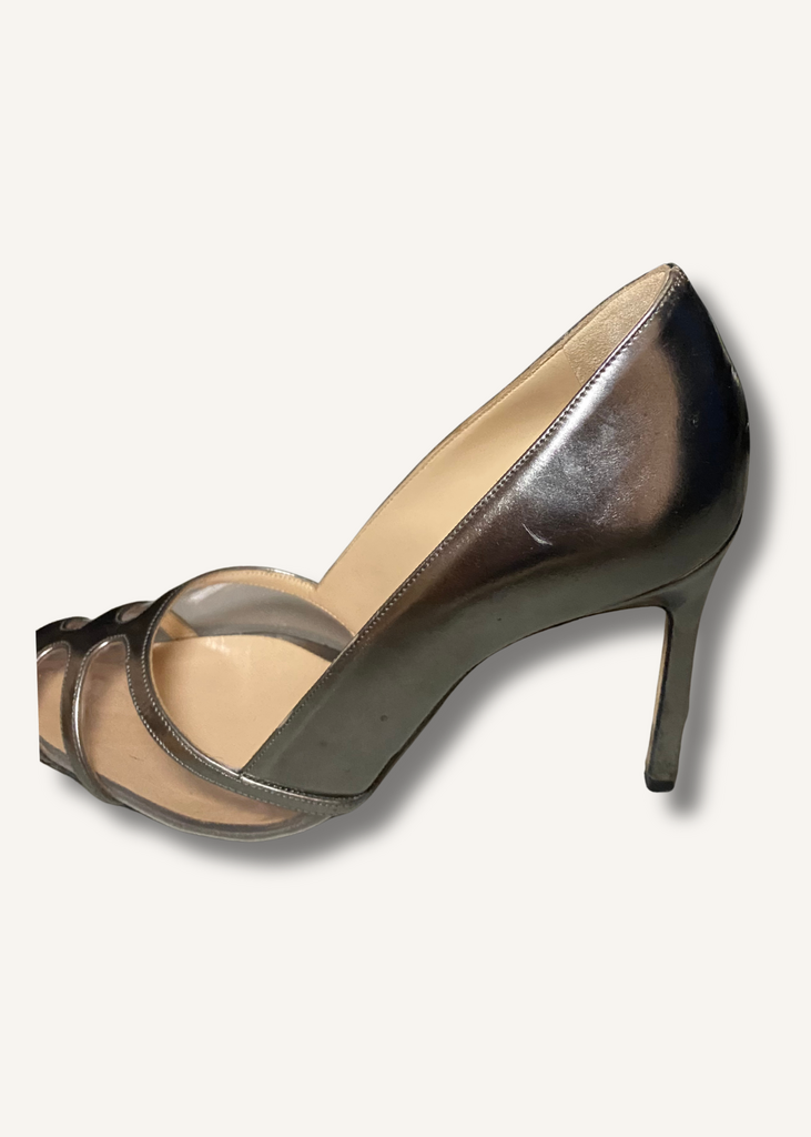 Manolo Blahnik Gotria Silver Specchio PVC BB Pumps