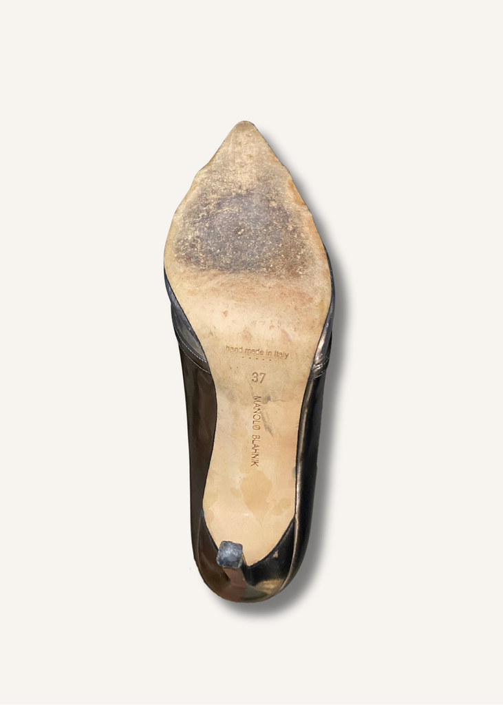 Manolo Blahnik Gotria Silver Specchio PVC BB Pumps
