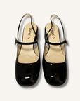Prada Black Décoletté Logo Slingback Mary Jane Pump