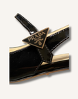Prada Black Décoletté Logo Slingback Mary Jane Pump