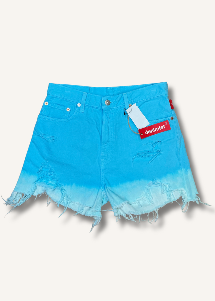 Denimist Blue Ombré Nic Mid Rise Cutoff Shorts