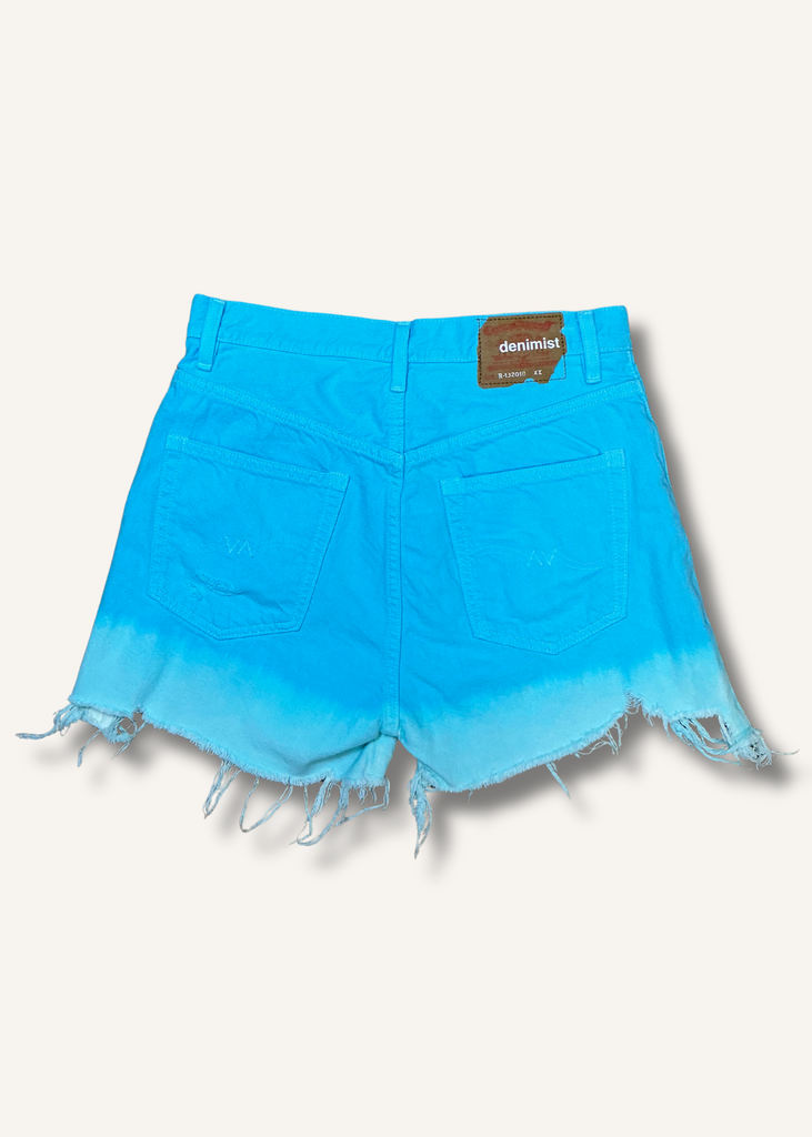 Denimist Blue Ombré Nic Mid Rise Cutoff Shorts