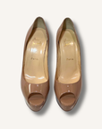 Louboutin Beige Lady Peep Pumps