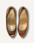 Louboutin Beige Lady Peep Pumps