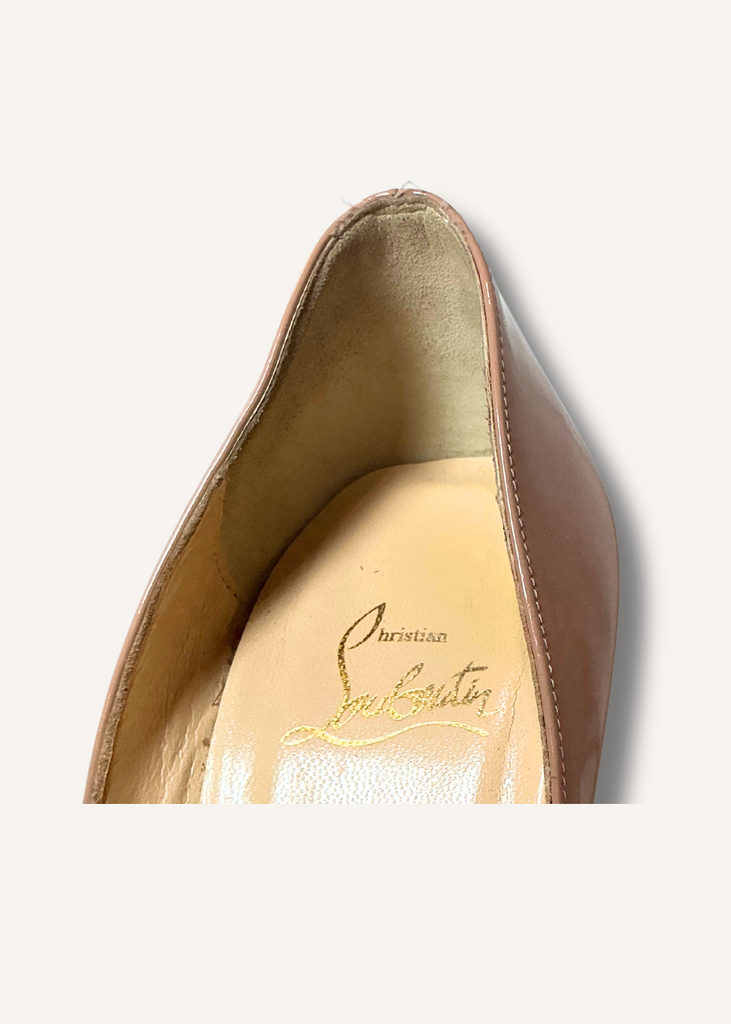 Louboutin Beige Lady Peep Pumps