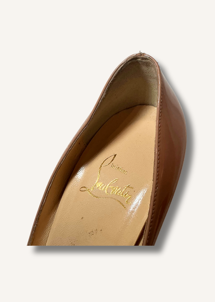 Louboutin Beige Lady Peep Pumps