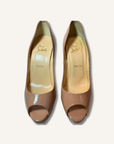 Louboutin Beige Lady Peep Pumps