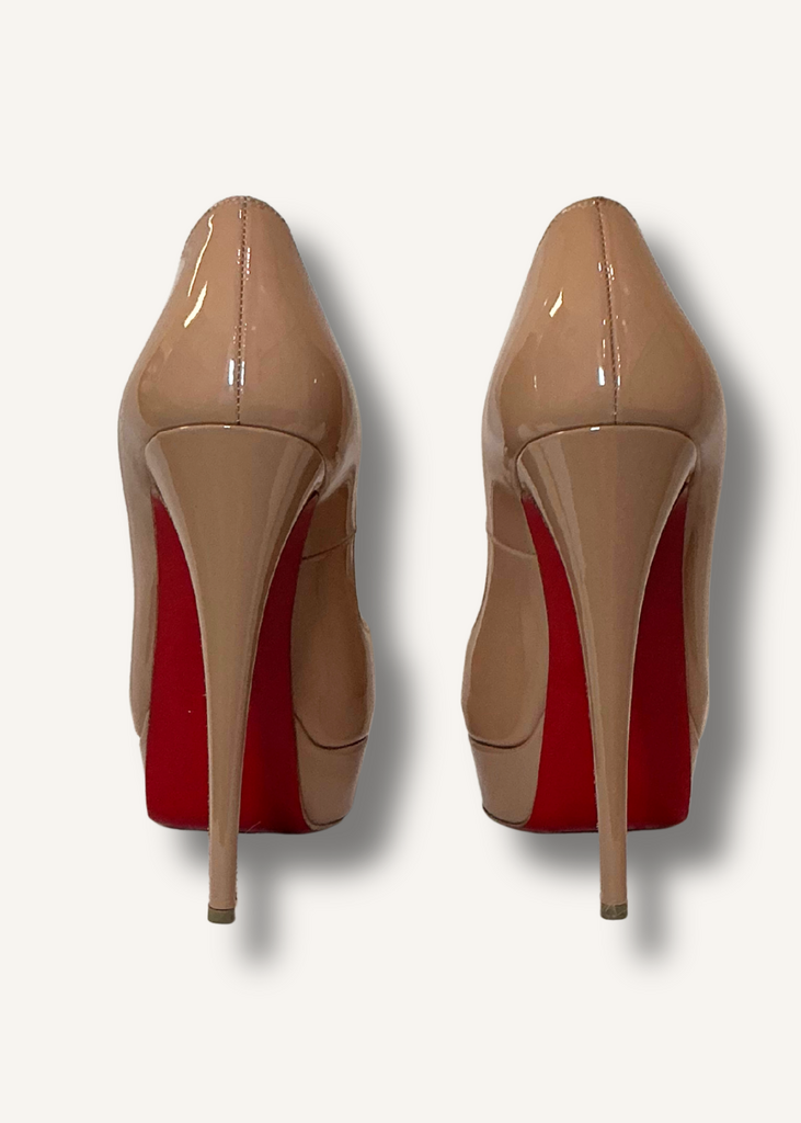 Louboutin Beige Lady Peep Pumps