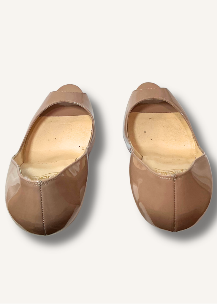 Louboutin Beige Lady Peep Pumps