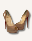 Louboutin Beige Lady Peep Pumps