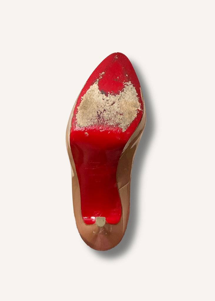 Louboutin Beige Lady Peep Pumps