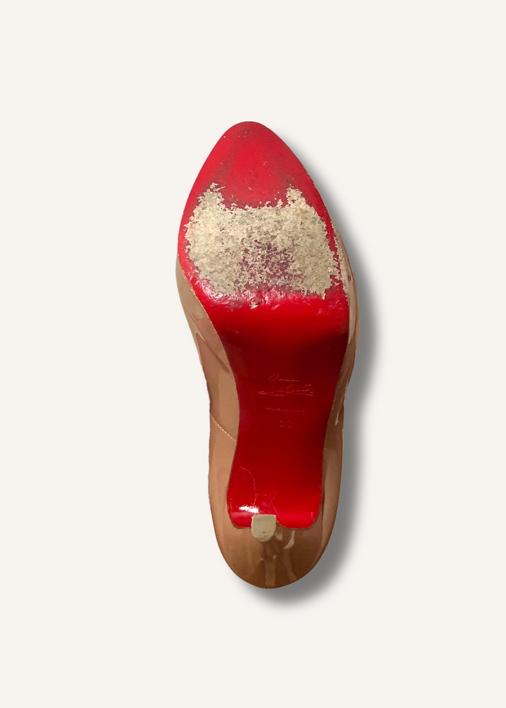 Louboutin Beige Lady Peep Pumps