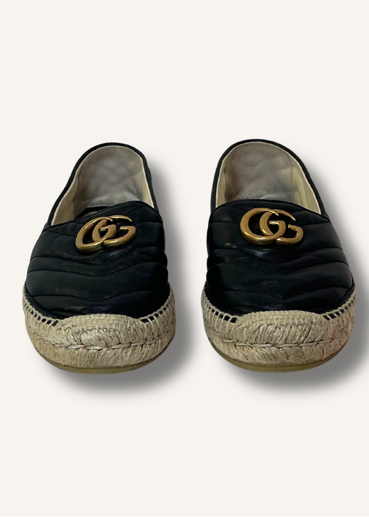 Gucci Black Marmont GG Espadrilles