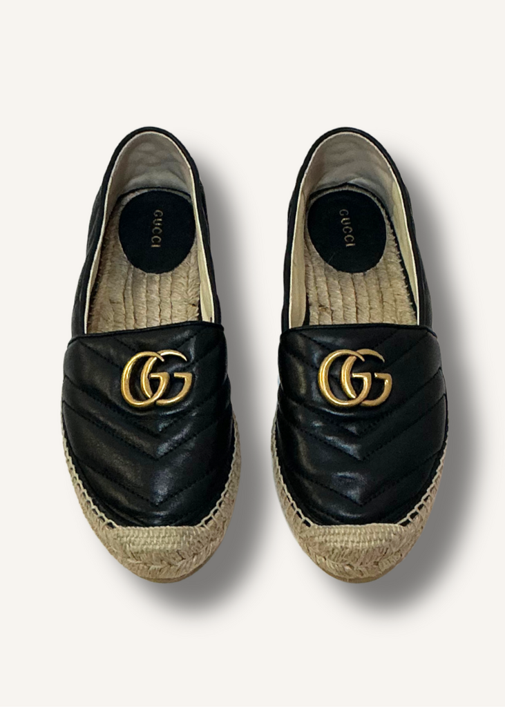 Gucci Black Marmont GG Espadrilles
