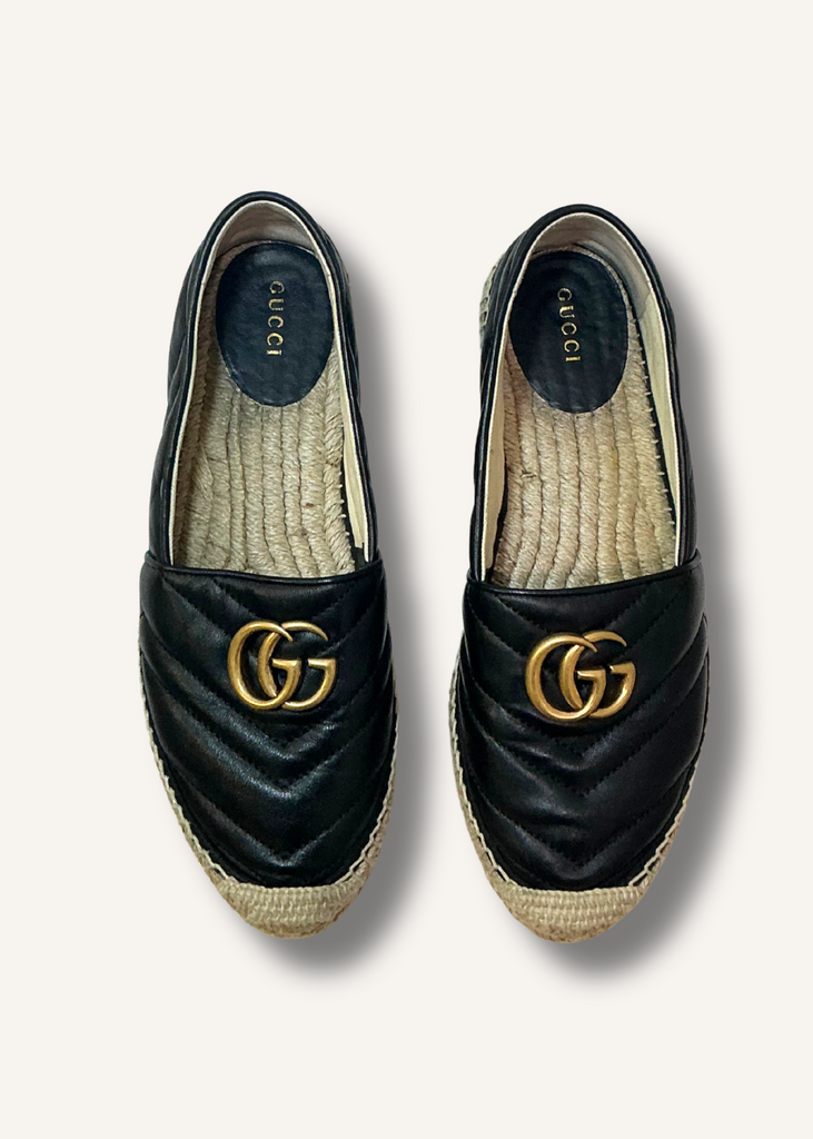 Gucci Black Marmont GG Espadrilles