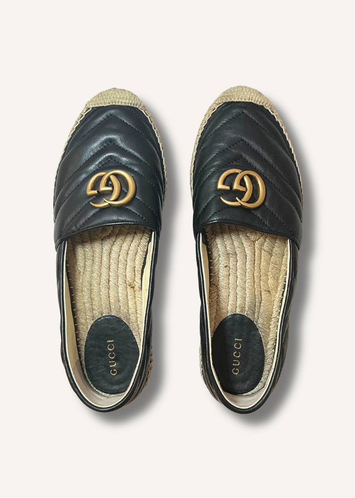 Gucci Black Marmont GG Espadrilles
