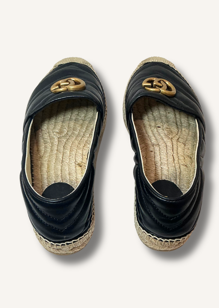 Gucci Black Marmont GG Espadrilles