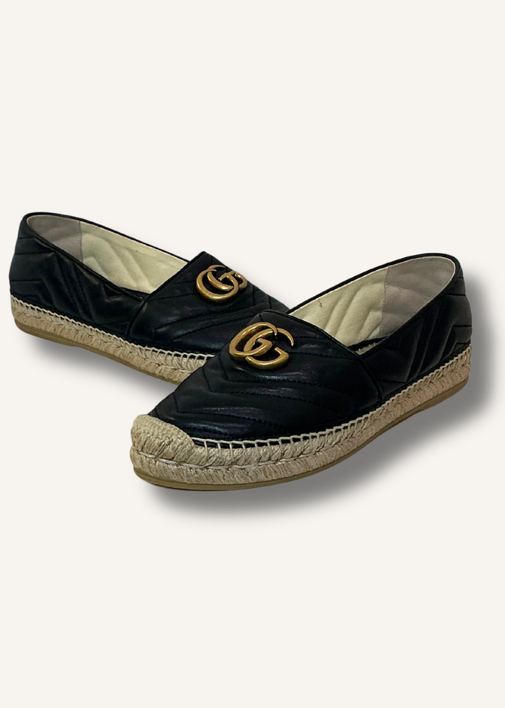 Gucci Black Marmont GG Espadrilles