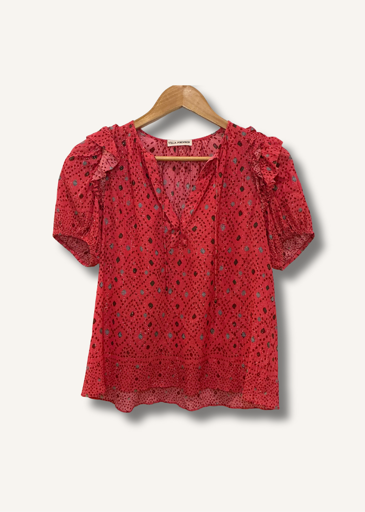 Ulla Johnson Pink Patterned Top