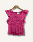 Cinq A Sept Audrie Square-Neck Poplin Ruffle Top
