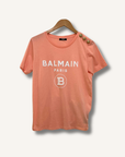 Balmain Peach Logo T-Shirt