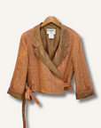Chanel Tweed Boucle Knit Cropped Wrap Jacket