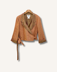 Chanel Tweed Boucle Knit Cropped Wrap Jacket