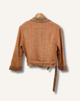 Chanel Tweed Boucle Knit Cropped Wrap Jacket