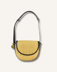 Stella Mccartney Frayme Woven Raffia Medium Flap Shoulder Bag