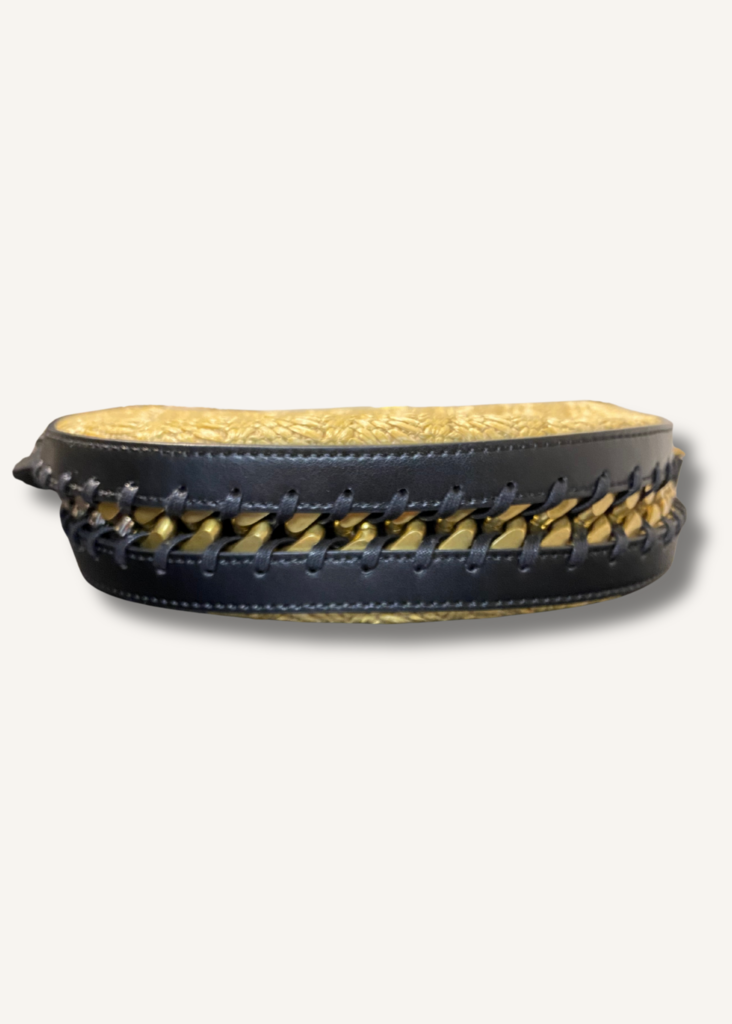 Stella Mccartney Frayme Woven Raffia Medium Flap Shoulder Bag