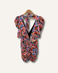For Love & Lemons Bouquet Floral Puff-Sleeve Mini Dress