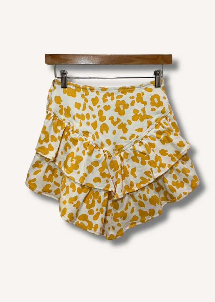 Mother The Ruffle Mini Skirt in Floral Leopard