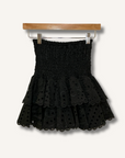 Charo Ruiz Noa Ruffled Shirred Broderie Anglaise Cotton-Blend Mini Skirt