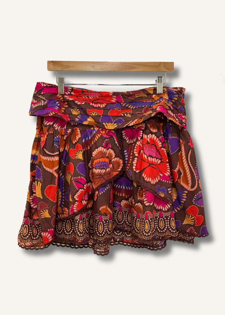 Farm Rio Bright Flora Cotton Skirt