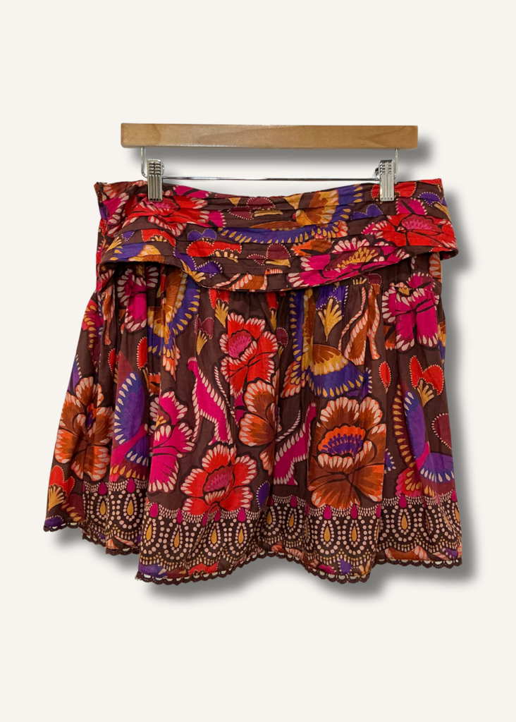 Farm Rio Bright Flora Cotton Skirt