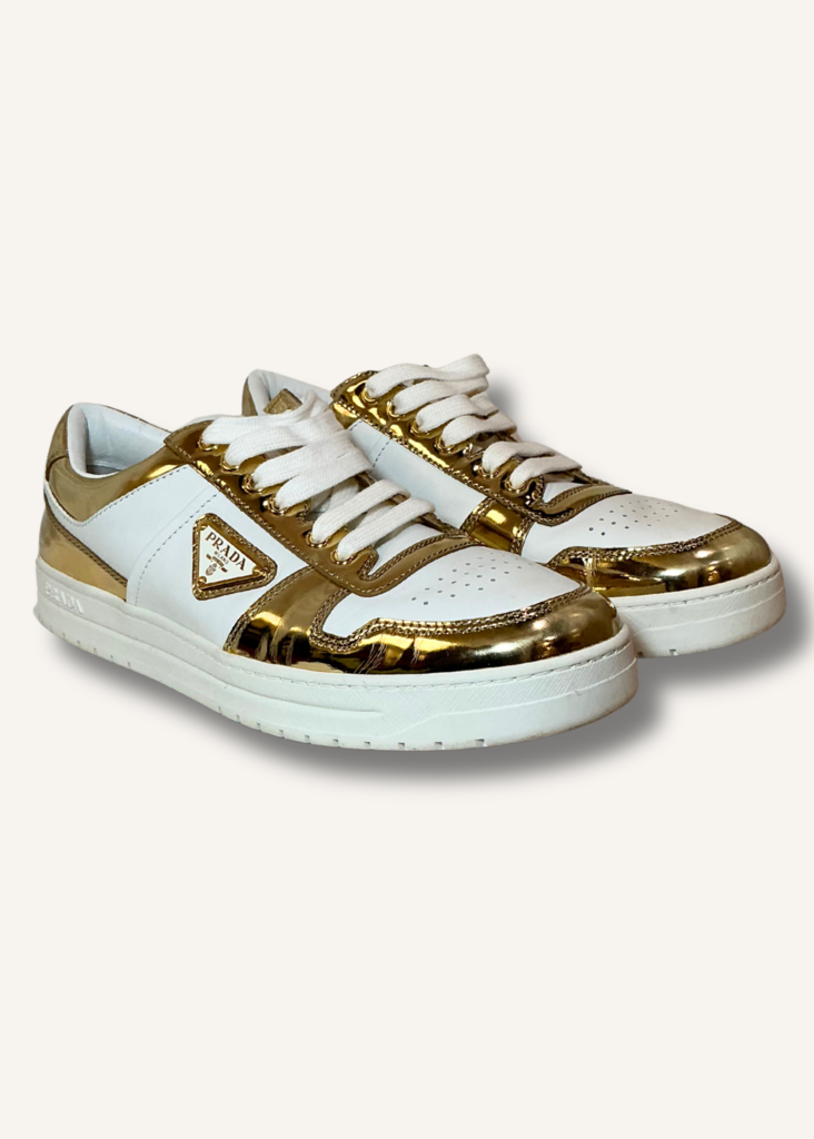 Prada Metallic Downtown Sneakers