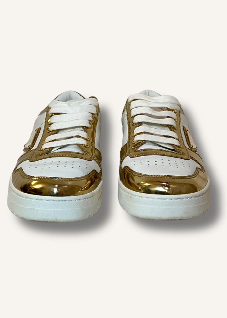 Prada Metallic Downtown Sneakers