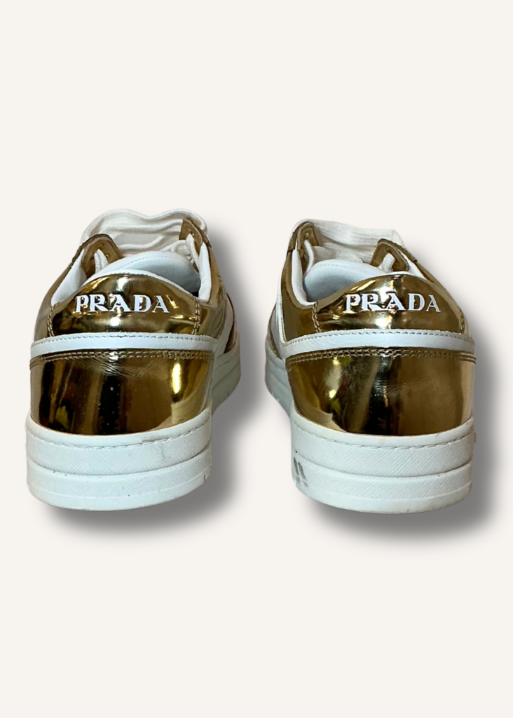 Prada Metallic Downtown Sneakers