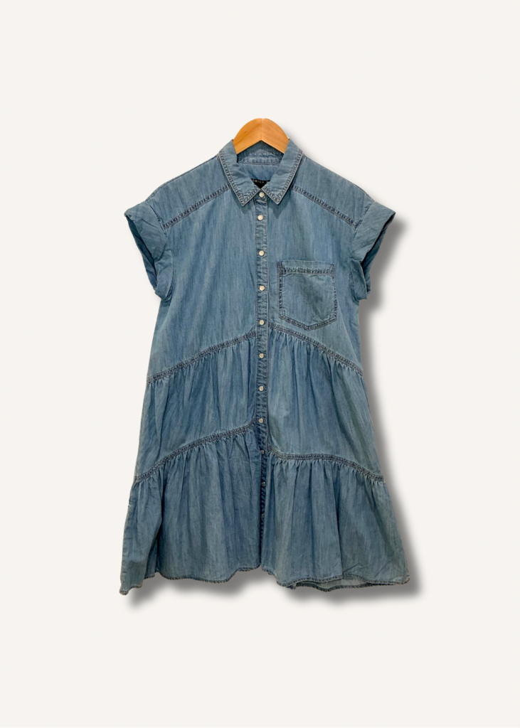 Veronica Beard Harrow Tiered Chambray Dress