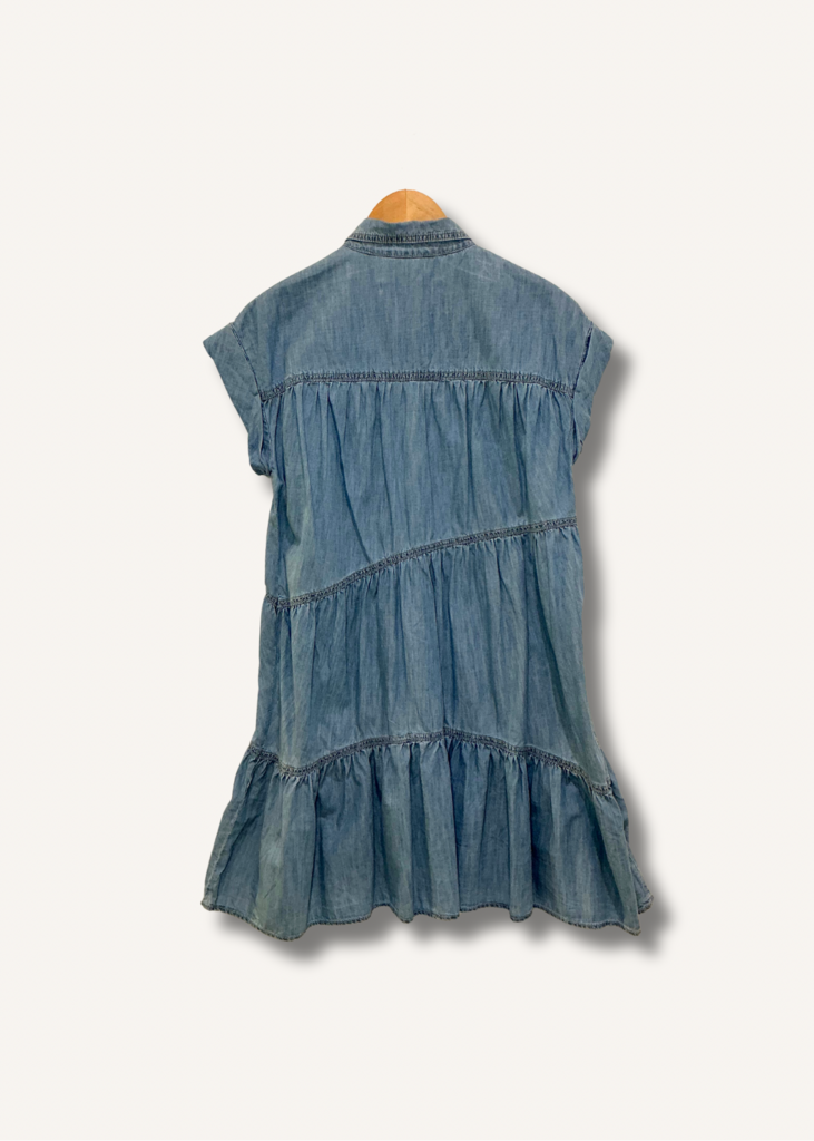 Veronica Beard Harrow Tiered Chambray Dress