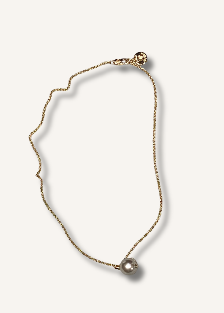 Tory Burch Pearl Logo Rope Necklace