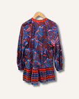 Farm Rio Long-Sleeve V-Neck Printed Mini Dress