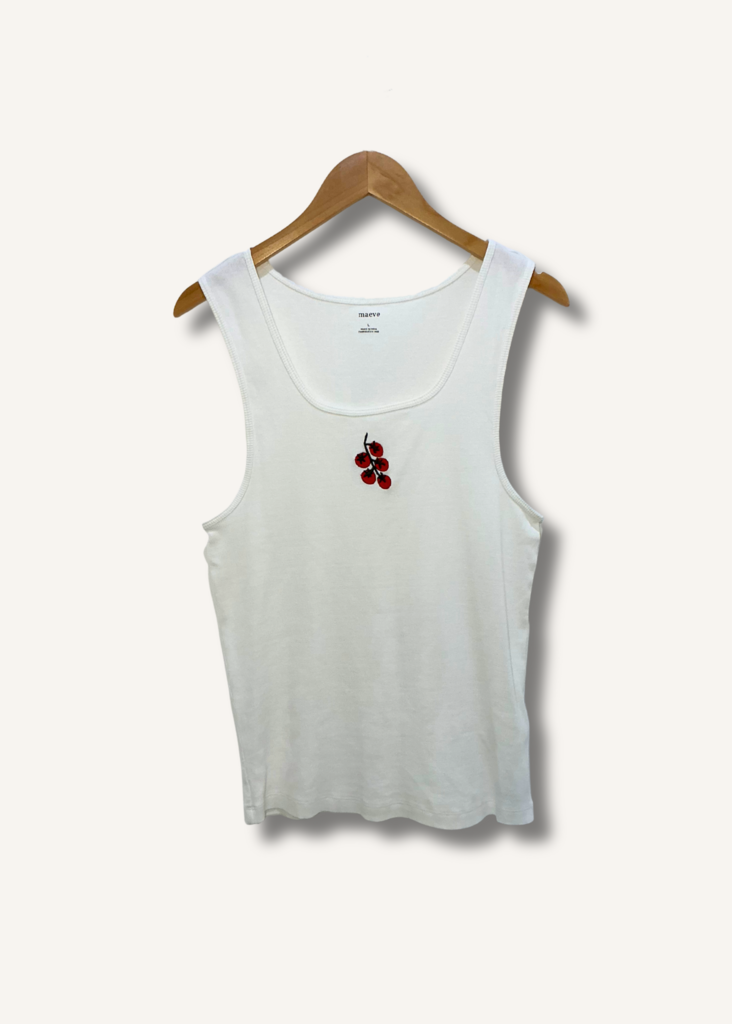 Maeve Embroidered Tomato Tank